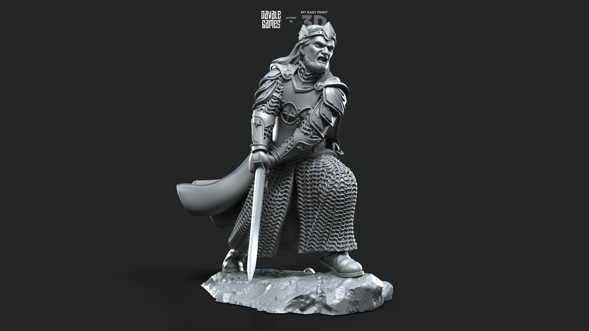 High King of Grey Castle - Foot and Mounted - Davale Games - 3D Printed with high quality resin for LOTR/D&D games