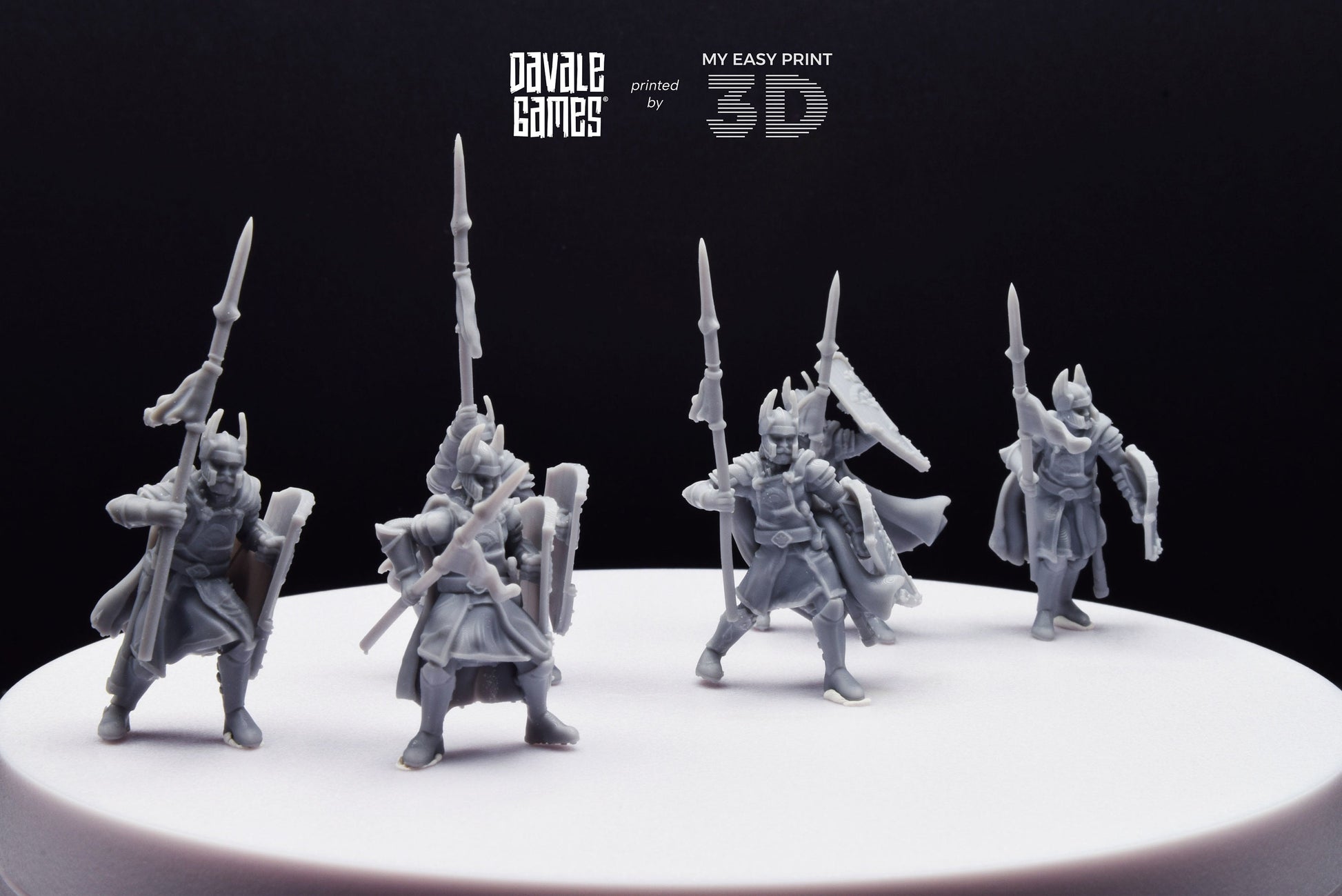 Old High Human Warriors Spearmen - Davale Games - 3D Printed with high quality resin for LOTR/D&D games