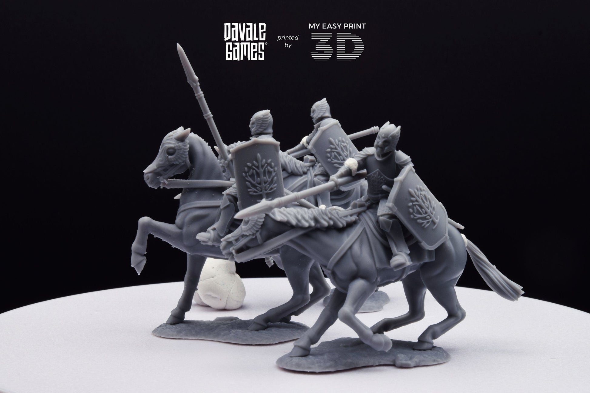 Grey Castle Knights - Davale Games - 3D Printed with high quality resin for LOTR/D&D games
