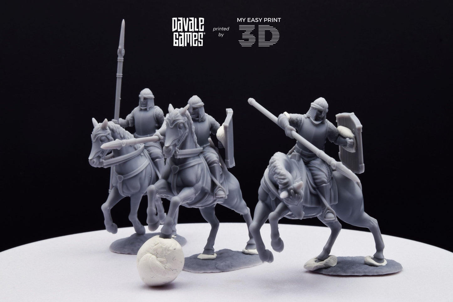North Warrior Riders with Spear and Shield - Davale Games - 3D Printed with high quality resin for LOTR/D&D games