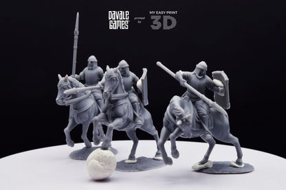 North Warrior Riders with Spear and Shield - Davale Games - 3D Printed with high quality resin for LOTR/D&D games