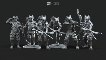 Dragon Army Archers - Davale Games - 3D Printed with high quality resin for LOTR/D&D games