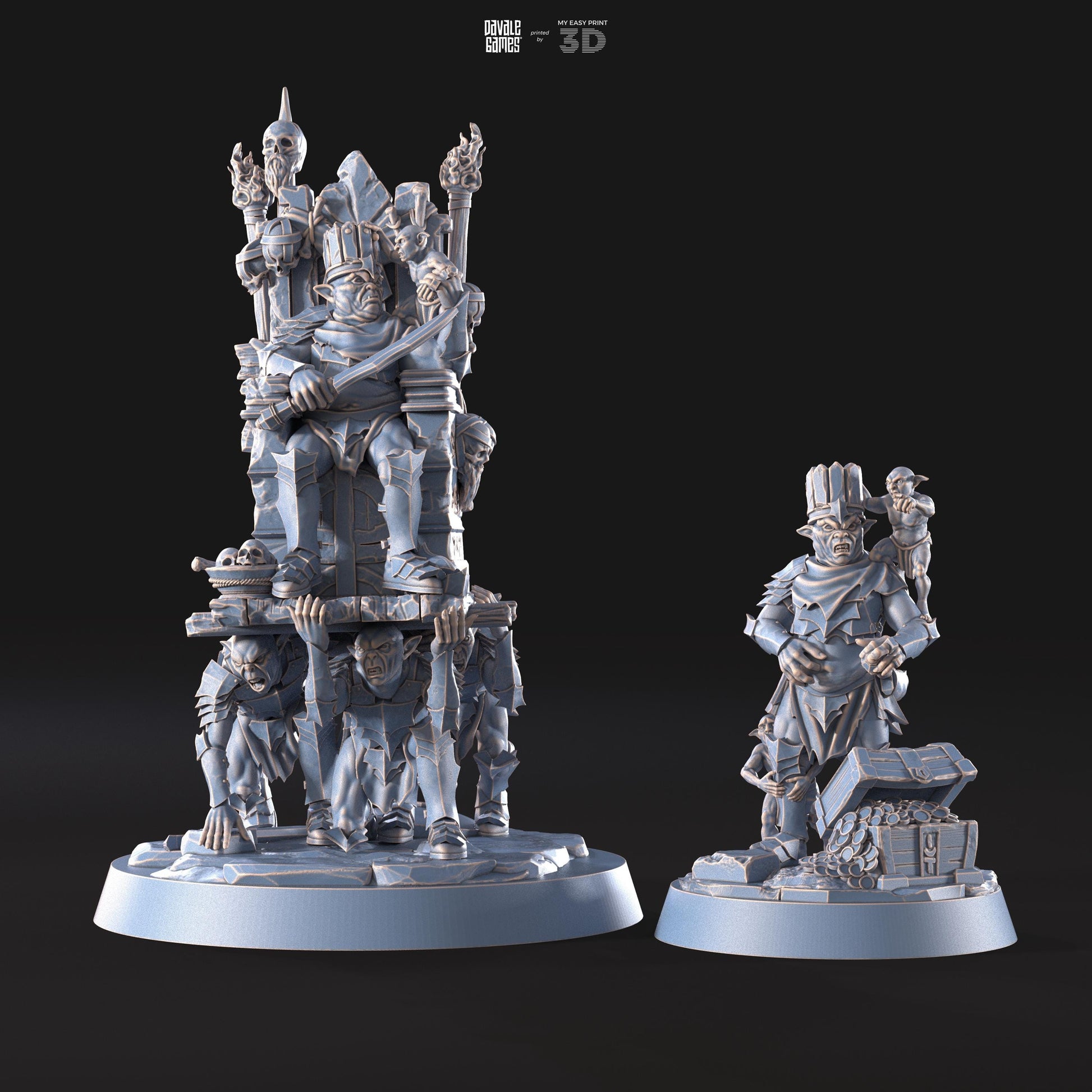Gruluk the Big King of the Cave - Goblins of the cave - Davale Games - 3D Printed with high quality resin for LOTR/D&D games