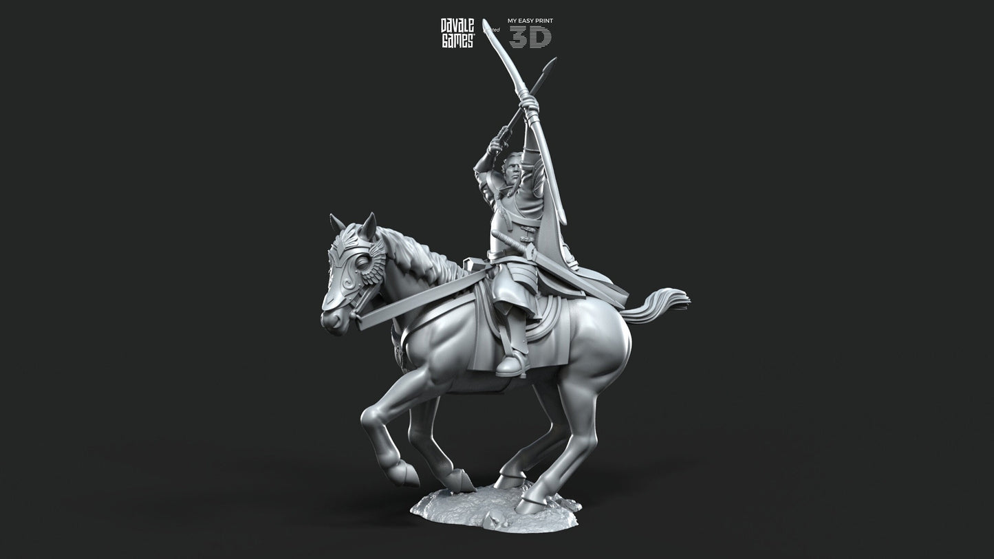 Berf Grey Castle Court Captain - Foot and Mounted - Davale Games - 3D Printed with high quality resin for LOTR/D&D games