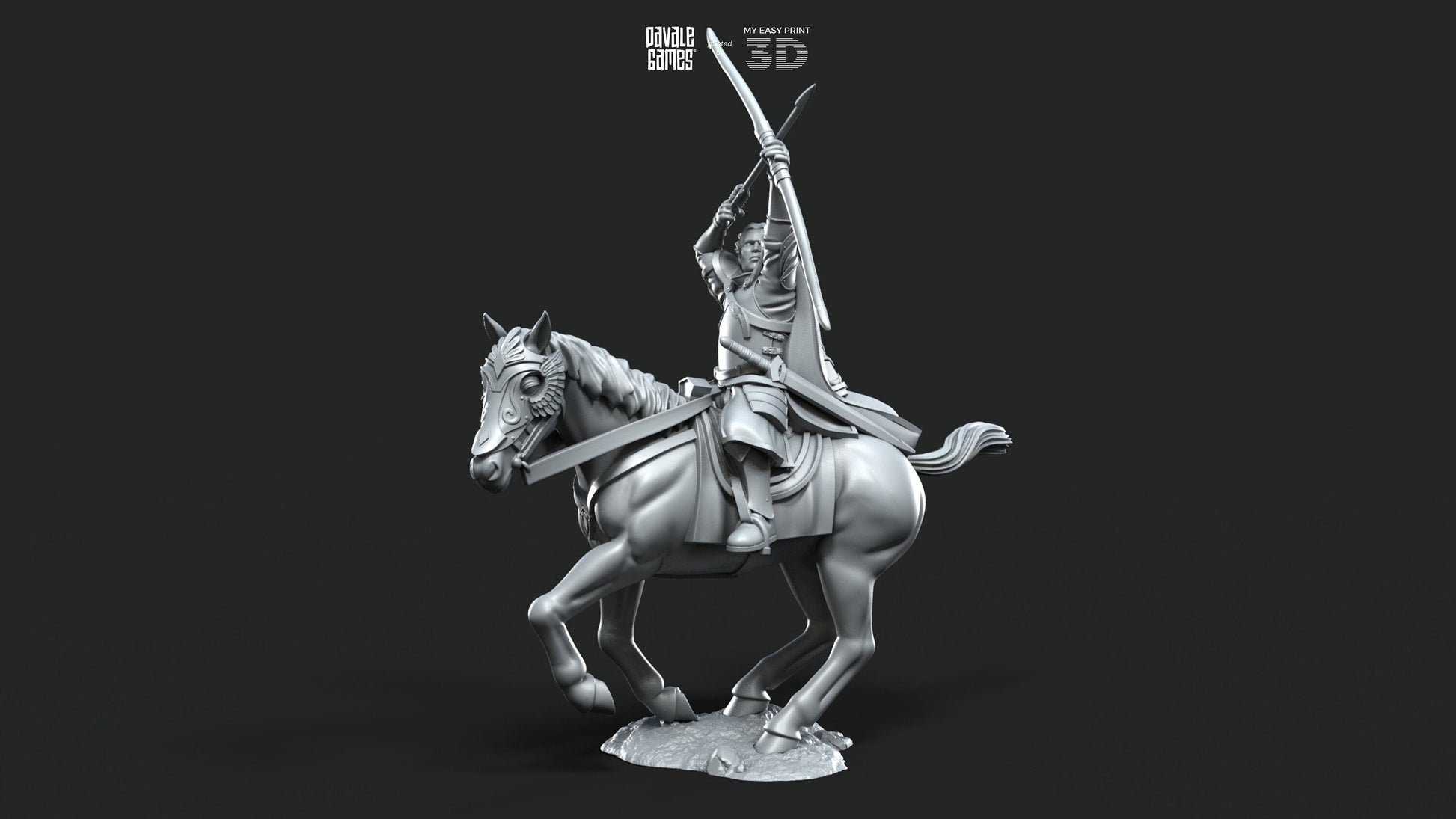 Berf Grey Castle Court Captain - Foot and Mounted - Davale Games - 3D Printed with high quality resin for LOTR/D&D games