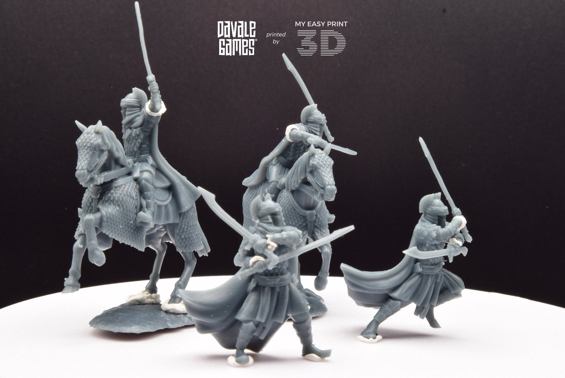 Dragon Army Dragon Guards Mounted and Foot - Davale Games - 3D Printed with high quality resin for LOTR/D&D games