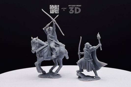 Berf Grey Castle Court Captain - Foot and Mounted - Davale Games - 3D Printed with high quality resin for LOTR/D&D games