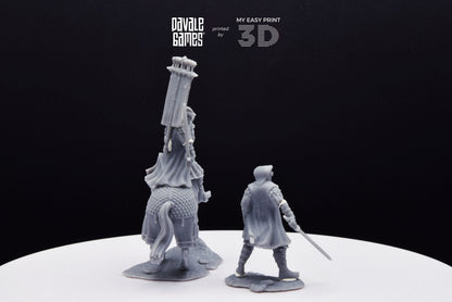 Snake Lord - Foot and Mounted - Davale Games - 3D Printed with high quality resin for LOTR/D&D games