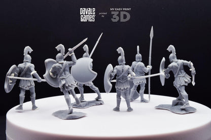 Hoplites with Spear and Shield - Foot - Mythology at Wars - Davale Games - Historical games - 3D Printed with high quality resin