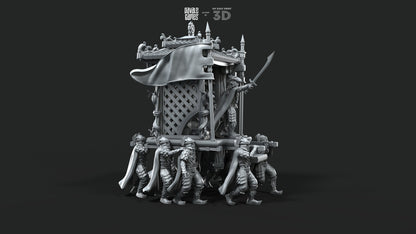 Dragon Army King on Palanquin [Ver. B] - Davale Games - 3D Printed with high quality resin for LOTR/D&D games