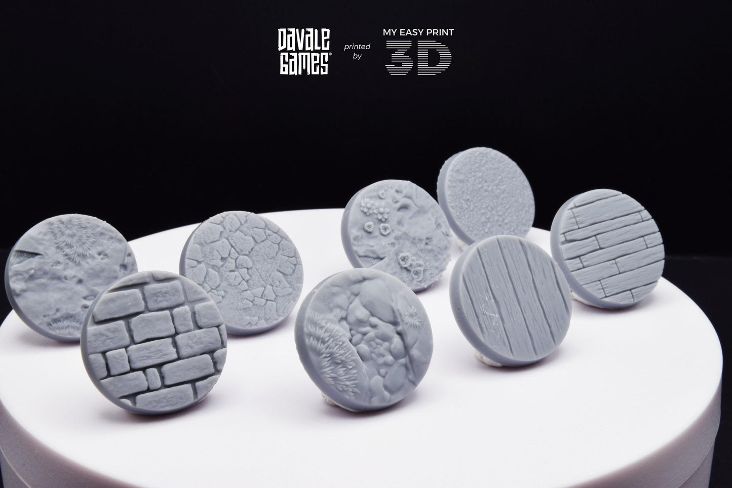 Bases 25 mm - Davale Games - 3D Printed with high quality resin for LOTR/D&D games