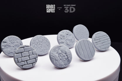 Bases 25 mm - Davale Games - 3D Printed with high quality resin for LOTR/D&D games