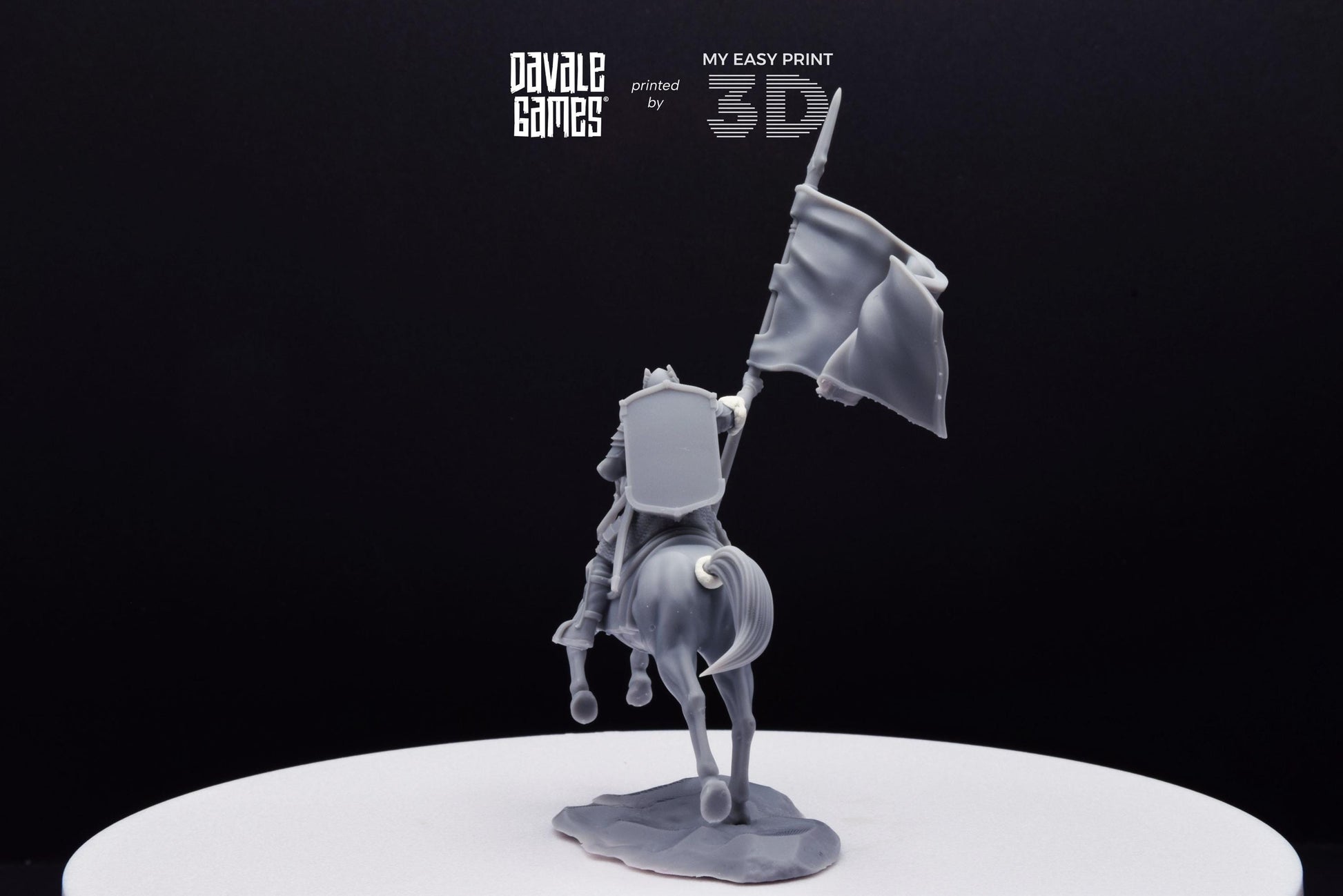 Grey Castle Banner - Mounted - Davale Games - 3D Printed with high quality resin for LOTR/D&D games