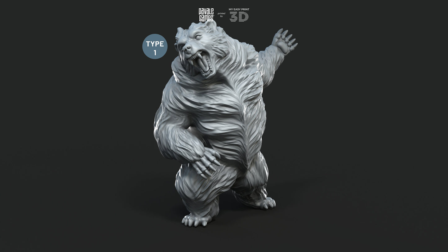 Giant Bears - Davale Games - 3D Printed with high quality resin for LOTR/D&D games