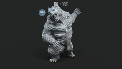 Giant Bears - Davale Games - 3D Printed with high quality resin for LOTR/D&D games