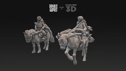 Halfmen on Pony - Mounted - Davale Games - 3D Printed with high quality resin for LOTR/D&D games