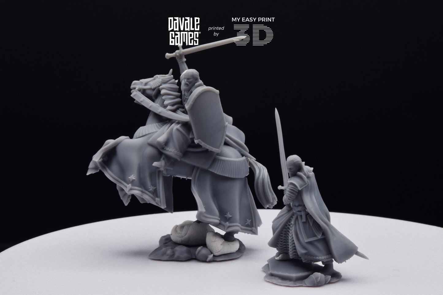 High Human King Reboot - Foot and Mounted - Davale Games - 3D Printed with high quality resin for LOTR/D&D games