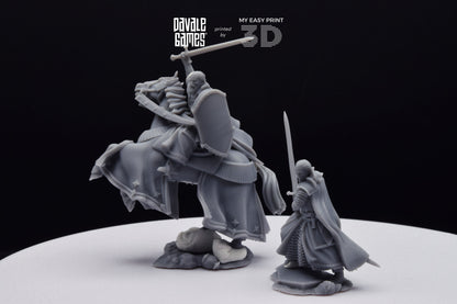 High Human King Reboot - Foot and Mounted - Davale Games - 3D Printed with high quality resin for LOTR/D&D games