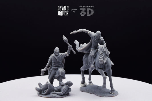 West Humans Captain - Foot and Mounted - Davale Games - 3D Printed with high quality resin for LOTR/D&D games