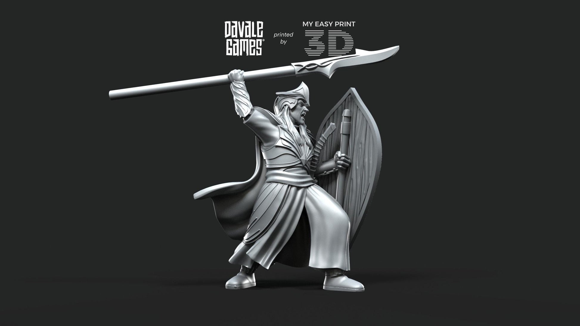 Galanthir Elves Spearmen with Optional Shield - Davale Games - 3D Printed with high quality resin for LOTR/D&D games