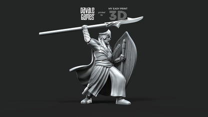 Galanthir Elves Spearmen with Optional Shield - Davale Games - 3D Printed with high quality resin for LOTR/D&D games