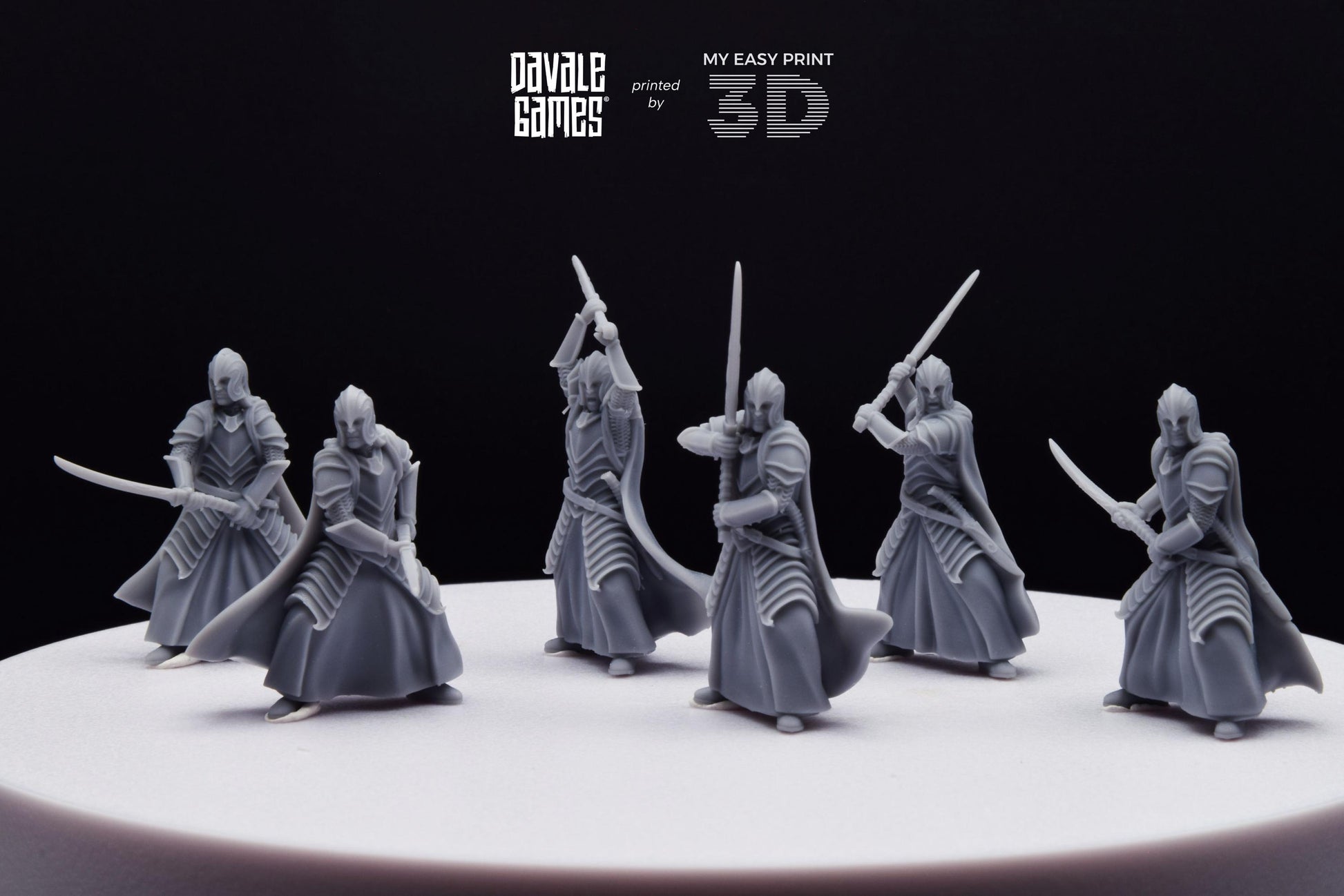 Bloody Warrior Elves Swordmen (Crests included) - Davale Games - 3D Printed with high quality resin for LOTR/D&D games