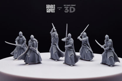Bloody Warrior Elves Swordmen (Crests included) - Davale Games - 3D Printed with high quality resin for LOTR/D&D games