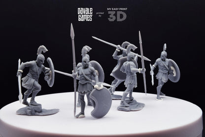 Hoplites with Spear and Shield - Foot - Mythology at Wars - Davale Games - Historical games - 3D Printed with high quality resin