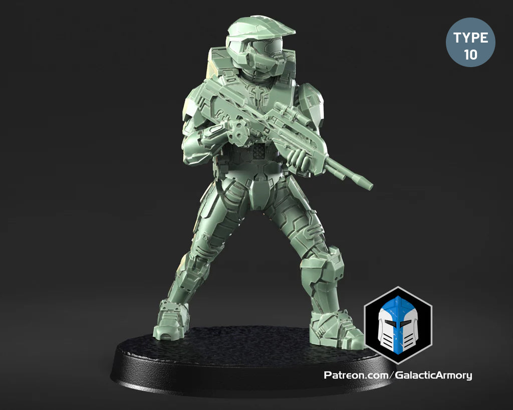 Halo Spartan Master Chief Miniature - Galactic Armory - 3D Printed with High Quality Resin for Wargame/Skirmish/D&D