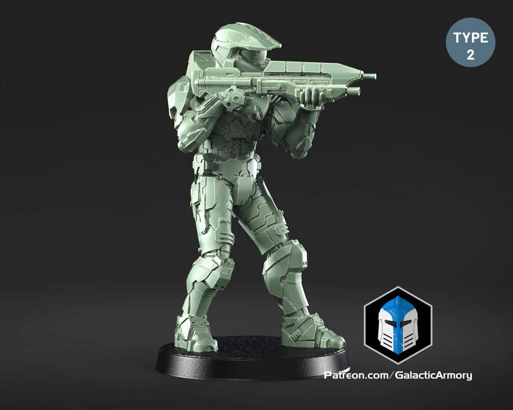 Halo Spartan Master Chief Miniature - Galactic Armory - 3D Printed with High Quality Resin for Wargame/Skirmish/D&D