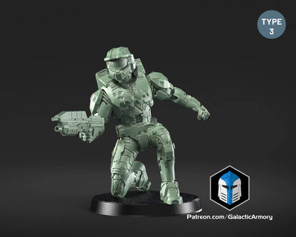 Halo Spartan Master Chief Miniature - Galactic Armory - 3D Printed with High Quality Resin for Wargame/Skirmish/D&D