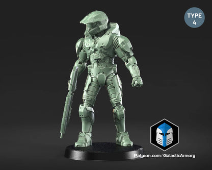 Halo Spartan Master Chief Miniature - Galactic Armory - 3D Printed with High Quality Resin for Wargame/Skirmish/D&D