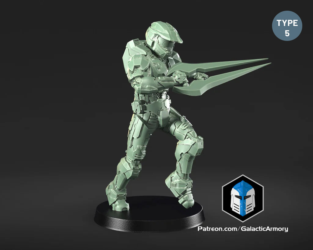 Halo Spartan Master Chief Miniature - Galactic Armory - 3D Printed with High Quality Resin for Wargame/Skirmish/D&D
