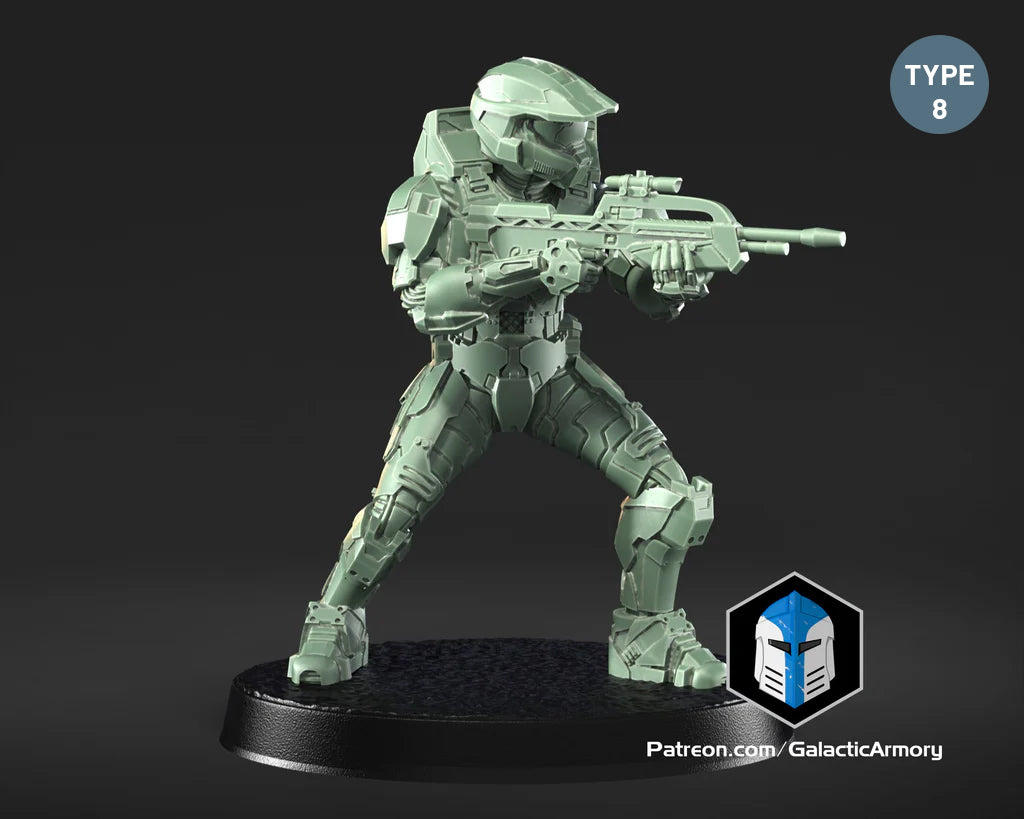 Halo Spartan Master Chief Miniature - Galactic Armory - 3D Printed with High Quality Resin for Wargame/Skirmish/D&D