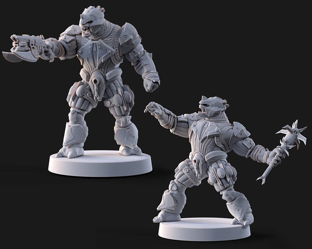Halo Brutes Miniatures - Galactic Armory - 3D Printed with High Quality Resin for Wargame/Skirmish/D&D