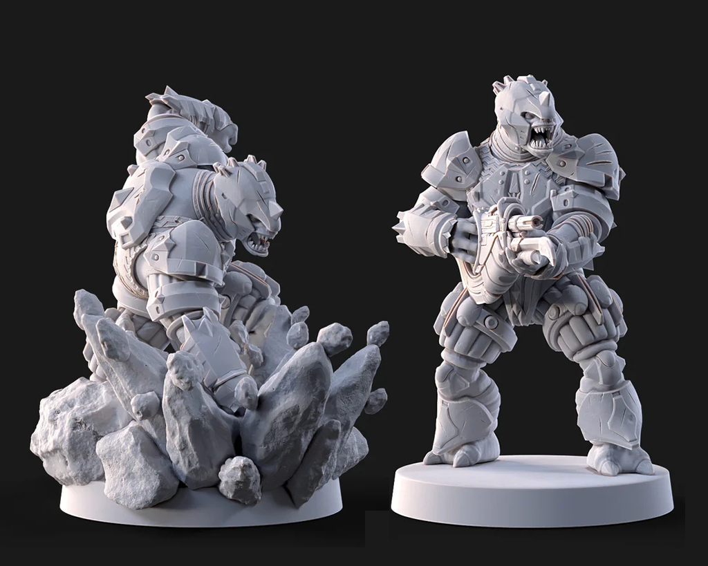 Halo Brutes Miniatures - Galactic Armory - 3D Printed with High Quality Resin for Wargame/Skirmish/D&D
