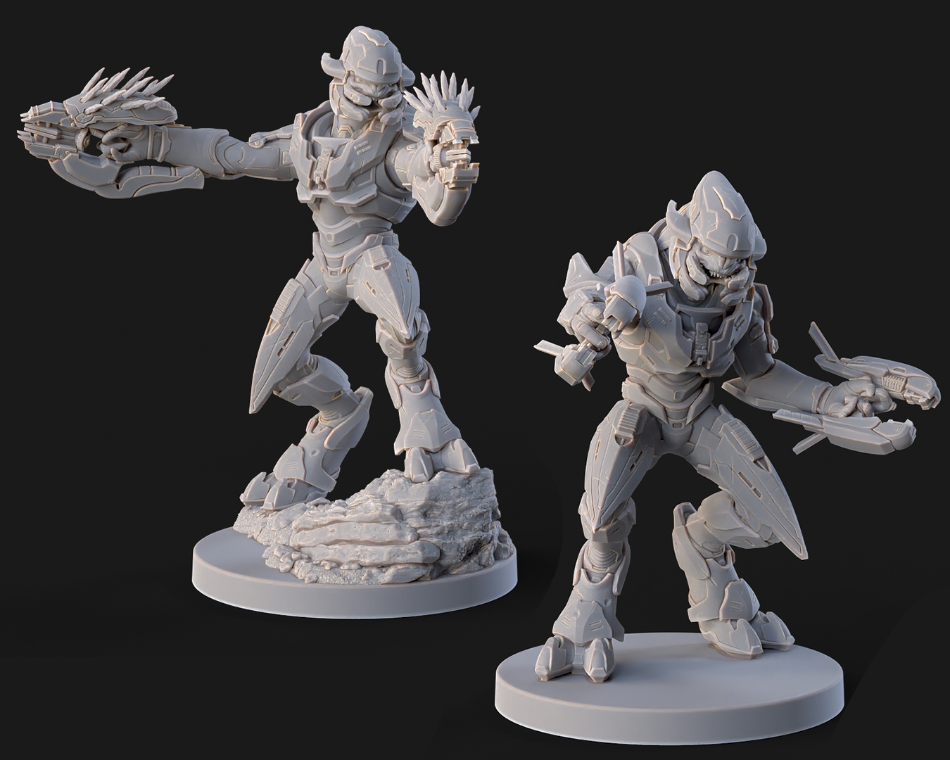 Halo Elites Miniatures - Galactic Armory - 3D Printed with High Quality Resin for Wargame/Skirmish/D&D