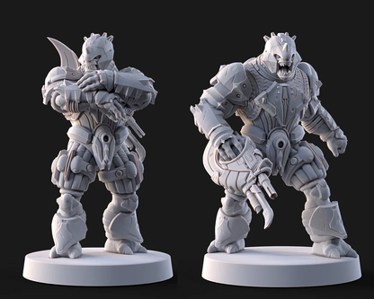 Halo Brutes Miniatures - Galactic Armory - 3D Printed with High Quality Resin for Wargame/Skirmish/D&D