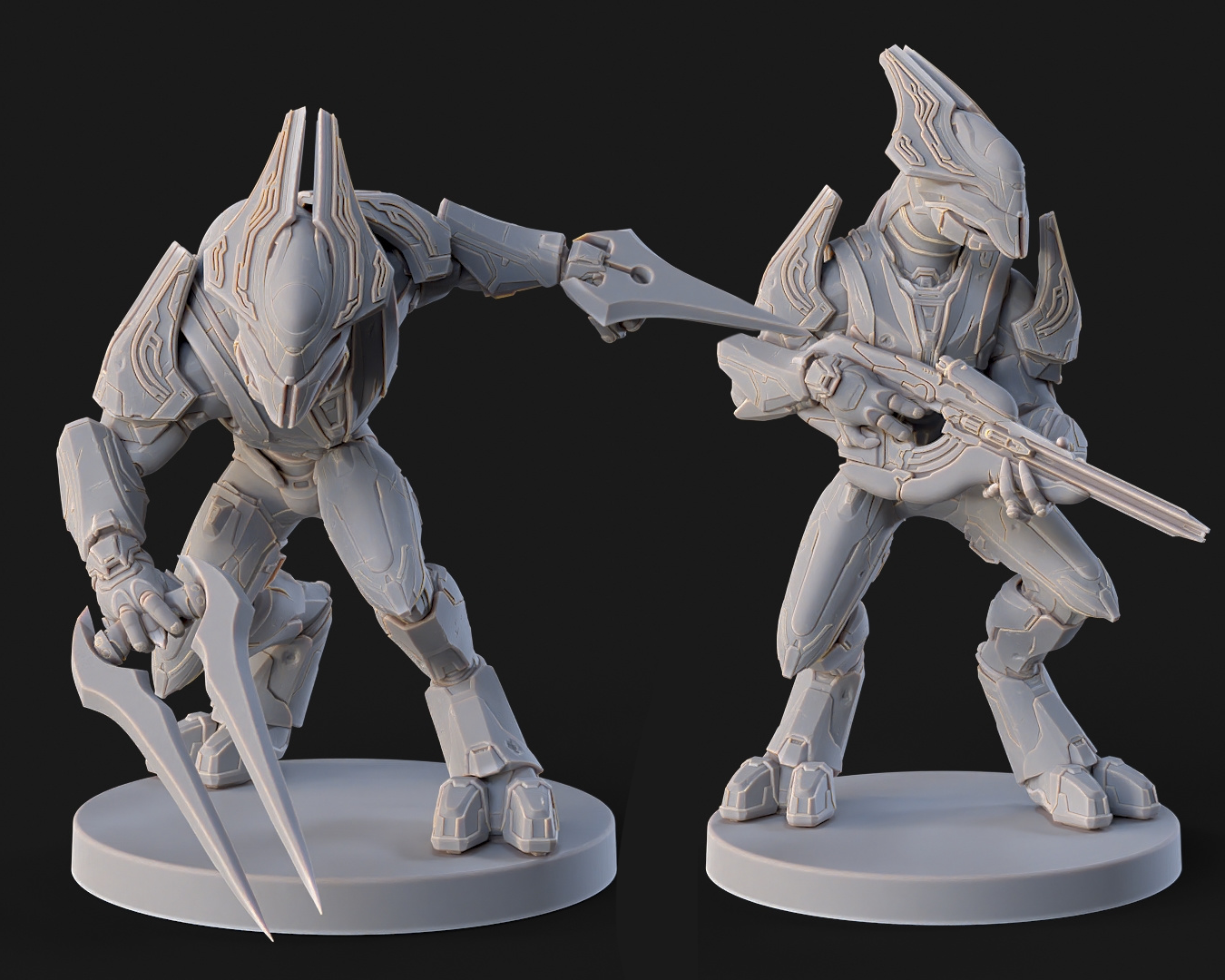 Halo Elites Miniatures - Galactic Armory - 3D Printed with High Quality Resin for Wargame/Skirmish/D&D