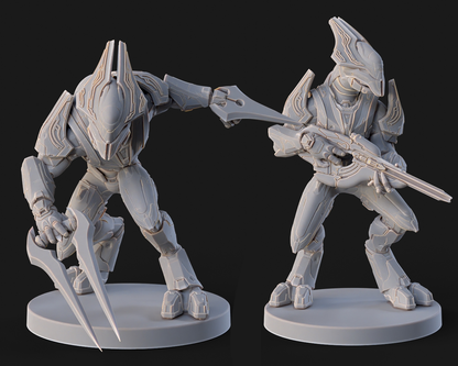 Halo Elites Miniatures - Galactic Armory - 3D Printed with High Quality Resin for Wargame/Skirmish/D&D