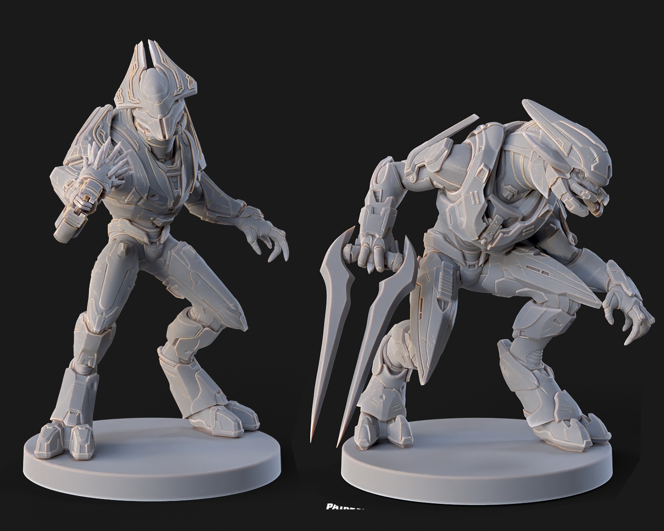 Halo Elites Miniatures - Galactic Armory - 3D Printed with High Quality Resin for Wargame/Skirmish/D&D