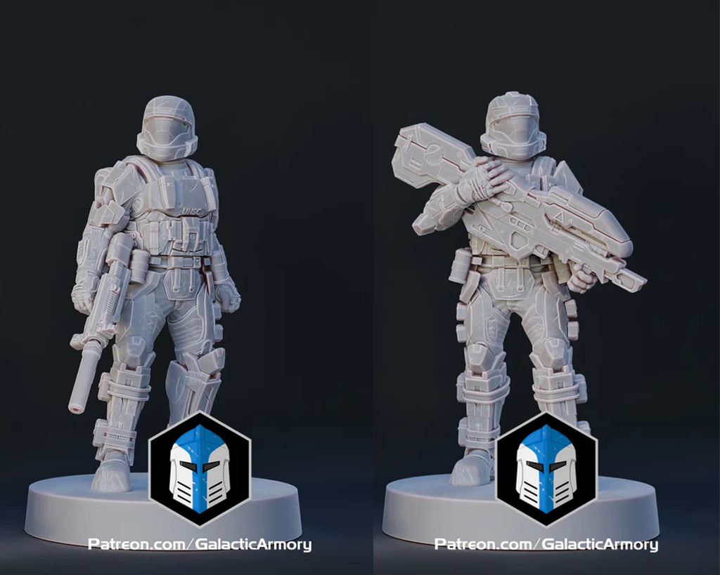 Halo Alpha 9 ODST Miniatures - Galactic Armory - 3D Printed with High Quality Resin for Wargame/Skirmish/D&D