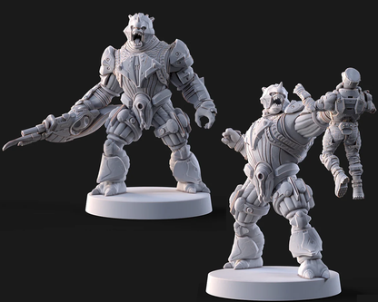 Halo Brutes Miniatures - Galactic Armory - 3D Printed with High Quality Resin for Wargame/Skirmish/D&D