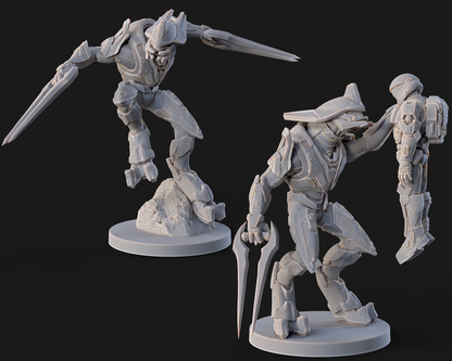 Halo Elites Miniatures - Galactic Armory - 3D Printed with High Quality Resin for Wargame/Skirmish/D&D