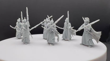 Bloody Elves Warriors with Bow and Spear - Davale Games - 3D Printed with high quality resin for LOTR/D&D games
