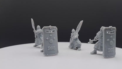 Cript Dwarf Guard Spear and Shield - Davale Games - 3D Printed with high quality resin for LOTR/D&D games