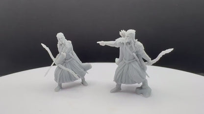 Armoured Wood Elf with Bows - Davale Games - 3D Printed with high quality resin for LOTR/D&D games