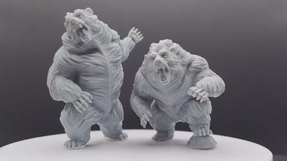 Giant Bears - Davale Games - 3D Printed with high quality resin for LOTR/D&D games