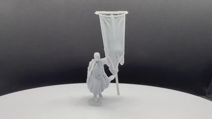 Armoured Wood Elf on Foot Banner 1 - Davale Games - 3D Printed with high quality resin for LOTR/D&D games