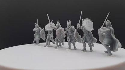 Old High Human Warriors Swordmen - Davale Games - 3D Printed with high quality resin for LOTR/D&D games